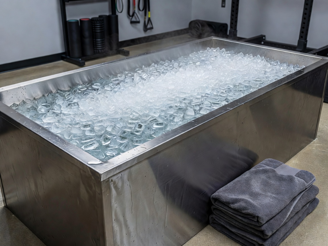 Ice water hydrotherapy plunge tank for athletic autonomic recovery
